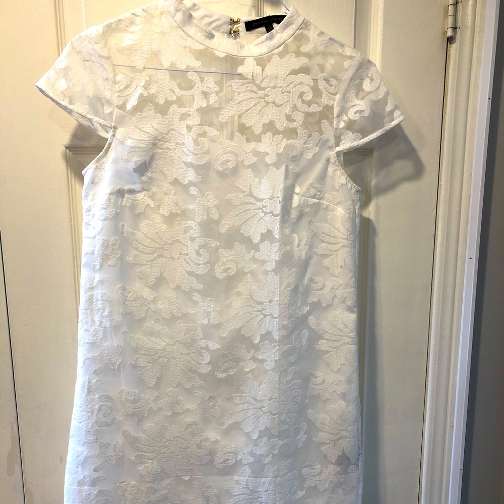 CYNTHIA STEFFE White Mini Dress